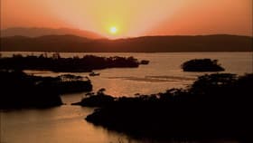 松島の夕景　　　　　　　　　　　「写真提供：宮城県観光課」