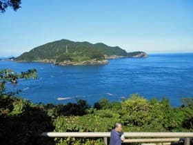 元の間海峡段々展望所看板